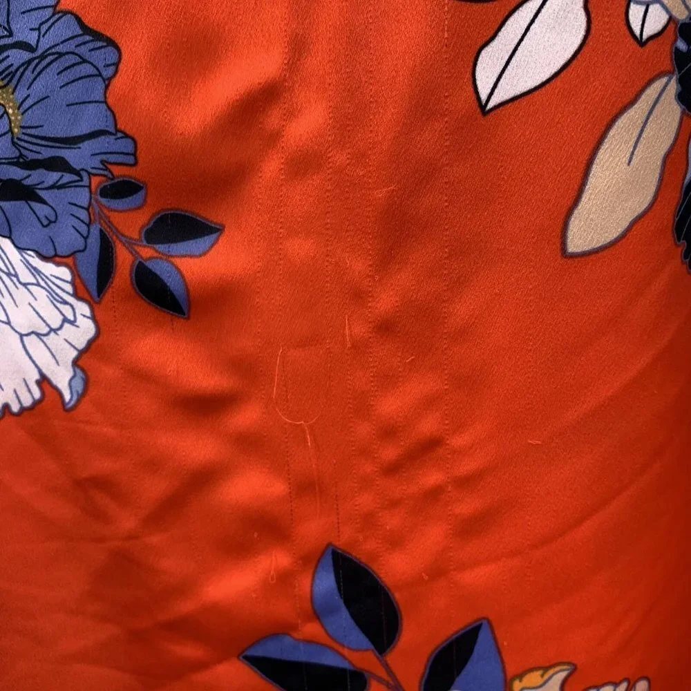 Rachel Roy CONCHETTA Red Floral Crepe High Low Ruffled Dress Size 1X - Picture 6 of 7